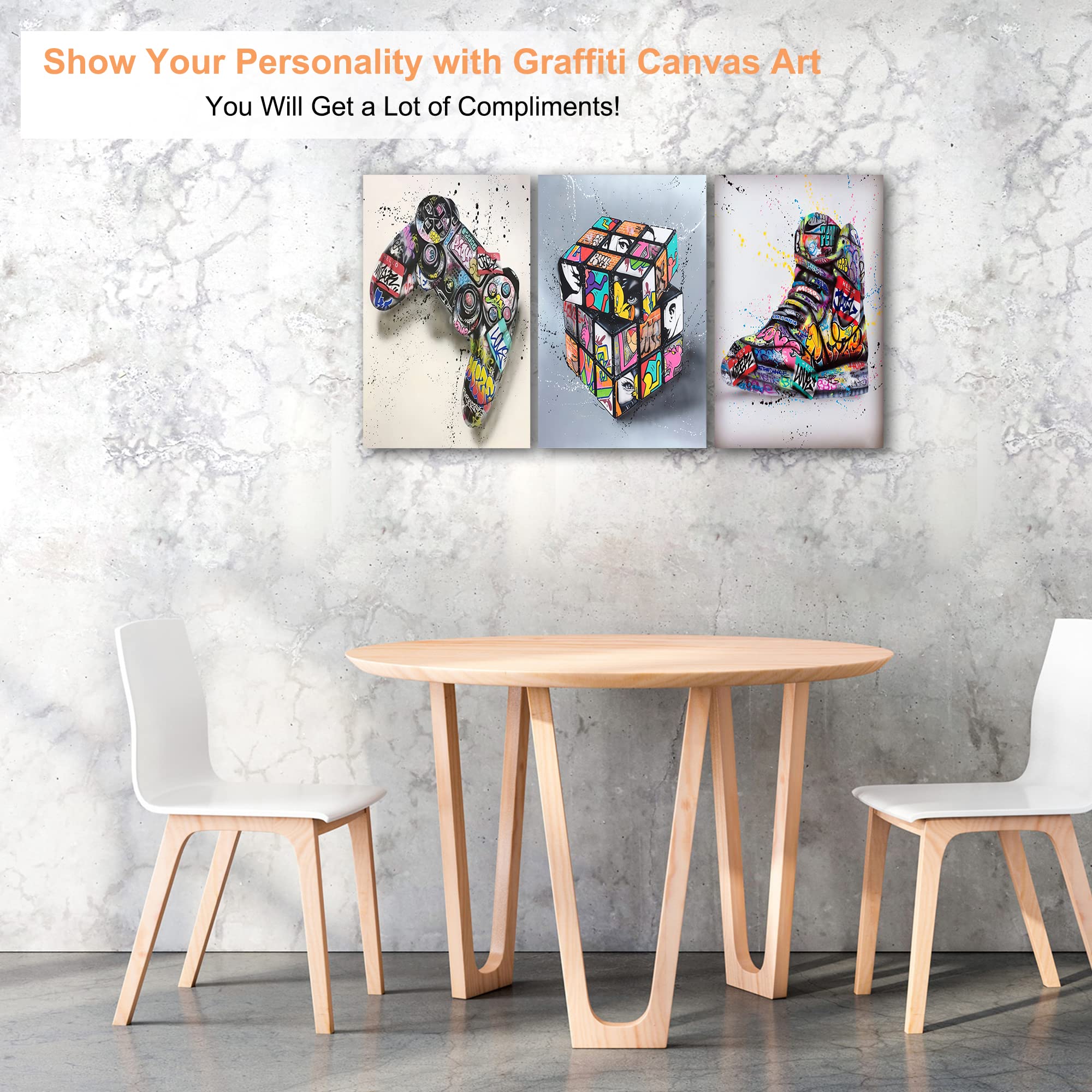 Amazon.com: Multi Panel Graffiti Canvas Wall Art - 3 Piece Amazon.com: Multi Panel Graffiti Canvas Wall Art - 3 Piece